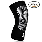 KNEE SLEEVE (Single) - High Long Compression Sleeve. Knee Support for Running, Workout, Basketball and Other Activities … (L)