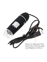 JINGOU   Microscopio digital portátil con 8 luces LED de 20 x 800 aumentos, con soporte