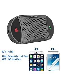 Altavoz para automóvil Besign BK02 Bluetooth 5.0, kit de auto inalámbrico para hablar con manos libres y transmisión de música, conectar dos teléfonos, encendido automático apagado