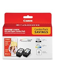 Canon PG-210 XL y CL-211 X combo de tinta y papel calidad foto compatible con impresoras MP495, MP280, MP490, MP480, MP270, MP240, MX420, MX410, MX350, MX340 y MX330