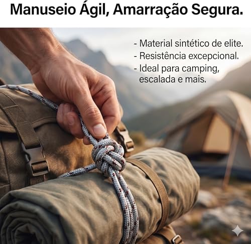 Kit 2 Cordas Varal Multiuso 20m Cada Nylon Alta Resistencia Para Camping Amarracao Escalada Corda Textil