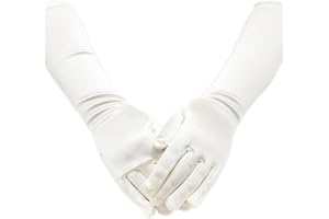 IGIRLDRESS Satin Long Child Size Girls Formal Gloves (0 - 3, Ivory)