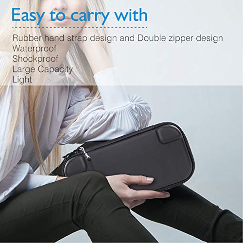 HEYSTOP Compatible Nintendo Switch Lite Carrying Case, with Tempered Glass Screen Protector, 10 Games Card Storage and Portable Design Console Accessories Special for Traveling