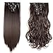 Clip in Hair Extensions 8 PCS 18 Clips 145G Thick Straight Curly Full Head Real Natural Synthetic Fibre Hairpiece 60 colors for Women Lady Girls(26 inch,dark brown-straight)