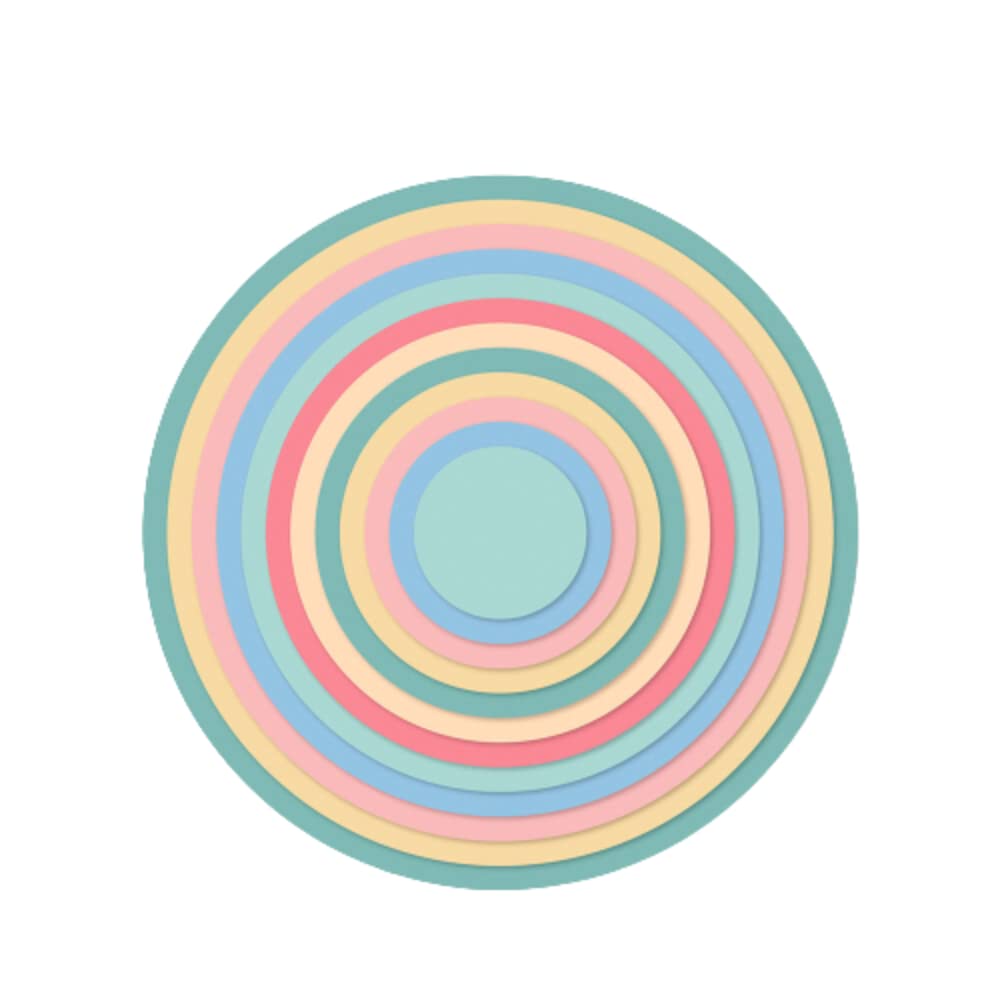 Craftelier - Set of Essential Dies for Scrapbooking and Crafts Creations | Circle Shape - Approximate Size of Diameter Between 3.5 cm and 14.5 cm