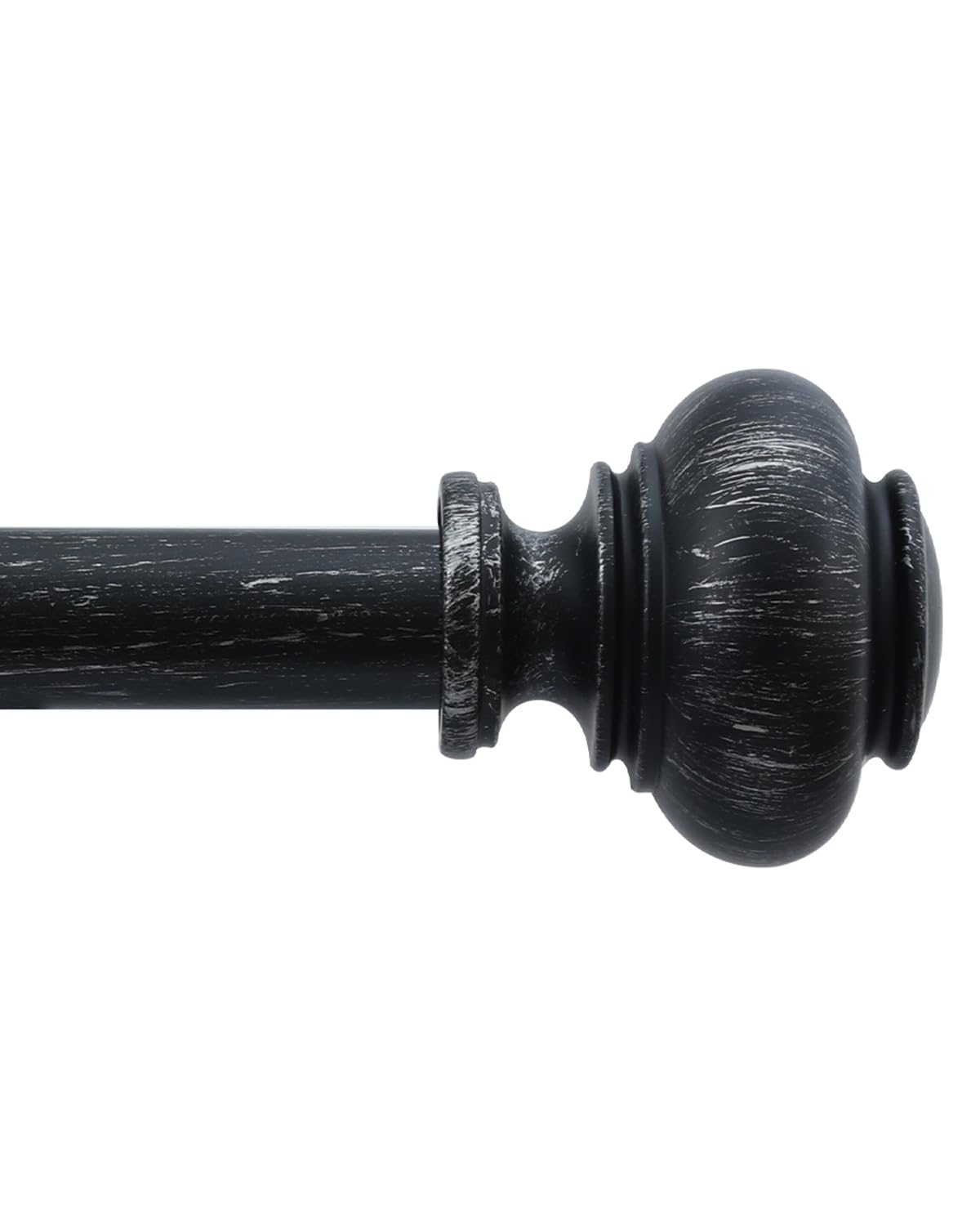 Black Curtain Rods for Windows 48 to 84 Inch,1'' Diameter Heavy Duty Curtain Rod Adjustable Decorative Drapery Rods for Farmhouse Rustic Living Room Bedroom
