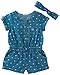 Calvin Klein Baby Girls Romper with Headband and Sleeves, Light Blue, 24M