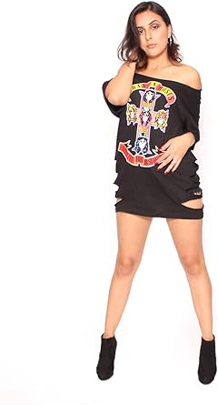 distressed band tee dress