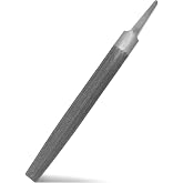 XAQISHIRE 6-inch Half Round Medium Cut File, Double Cut Teeth, High Carbon Steel, Single Hand File Without Handle, Suitable for Shaping Metal, Wood, etc.