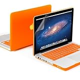 GMYLE(R) 3 in 1 Orange Matte Hard Case for Macbook Pro 13 (Model: A1278) - with Silicon Keyboard Cover- Screen Protector - (not fit for 13 Macbook Pro with Retina display)