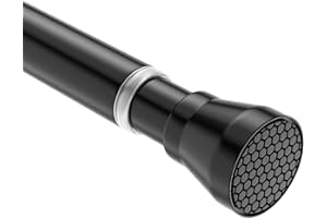 SISELBA 28-48 Inch Adjustable Stainless Steel Anti-Slip Spring Tension Small Shower Curtain Rod - No Drilling, 7/8" Tension Rod for Bathroom Bedroom Doorway Closet Door