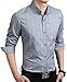 YTD Men's 100% Cotton Long Sleeve Plaid Slim Fit Button Down Dress Shirt US M Gray