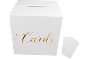 FELTECHELECTR Wedding Card Box 8.66 Inch Rustic Paper Card Holder with Large Capacity for Wedding Reception Decor Anniversary