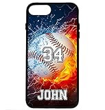 iPhone 6S Case, iPhone 6 Case, ArtsyCase Thunder Water Fire Baseball Personalized Name Number Phone Case - iPhone 6 and iPhone 6S (Black)