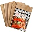 6 Pack 5x8 Cedar Grilling Planks - Adds Smoky Cedar Flavor to Salmon, Chicken, Veggies and More