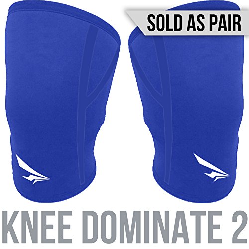 2nd Era Knee Dominate 2 - Best Neoprene Double Seem Compression Knee Support Sleeves Brace Wraps - For Elite Athletes: Powerlifting, Bodybuilding, and Weight Lifting - Sold as Pair (Blue, X-Large)