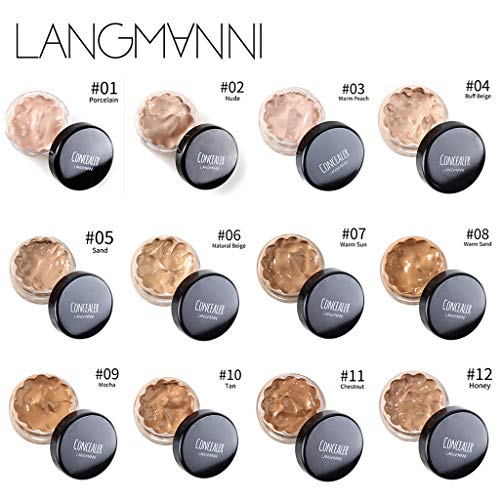 Concealer Cover Cream Flawless Colour Changing Foundation Makeup Warm Skin Tone Foundation liquid Base Nude Face Moisturizing Liquid Cover Concealer for Women and Girls (C)