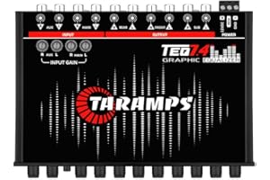 TARAMP'S TARAMPS TEQ 7.4 Pro Car Audio Systems 7 Band Graphic Equalizer EQ Blue Lighting Advance Capability Input Channel Adjustment Main Volume Control Adjustable Subwoofer Volume with LPF