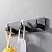 KES Self Adhesive Hooks Rail STAINLESS STEEL 3-Hook Rack Bath Towel Hook Sticky Bathroom Kitchen Towel Multi Hanger Matte Black, A7060H3-BK