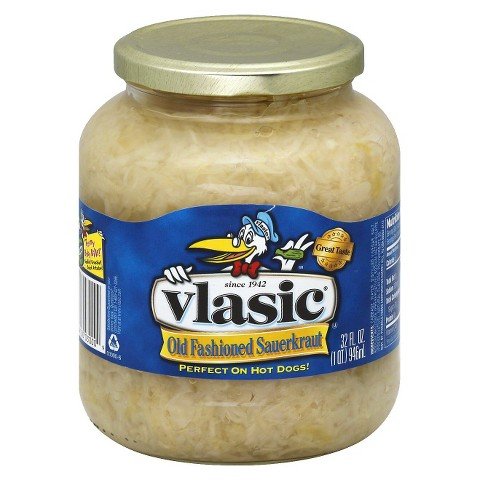 VLASIC REGULAR OLD FASHIONED SAUERKRAUT SALT LEVEL, 32 OZ