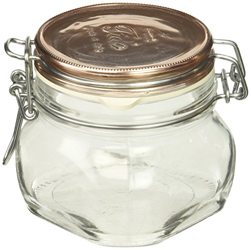 Click Here to See More Images Bormioli Rocco Fido Storage Jar with Copper Lid, 17 oz. Pack of 6