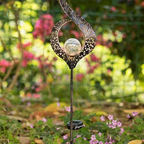 Gartenleuchte Solar Jiayida Metall Mond Gartenbeleuchtung LED Stake Lichter Solarleuchte Deko Garten Gartenlampe IP65… – Bild 4