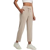 baleaf Womens 25" Petite Pants High Waisted Athletic Pant with Zipper Pockets Travel Golf Work Casual