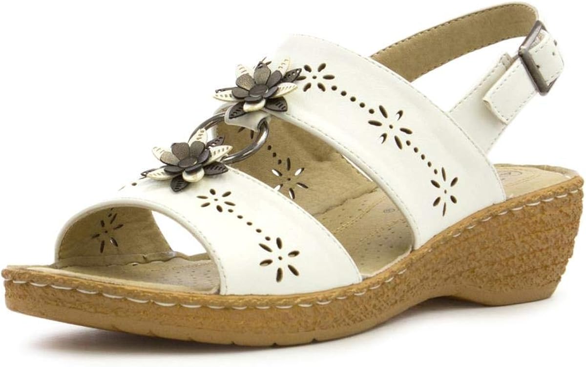 womens white comfort sandals