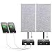 USB Table Lamp, Aooshine Bedside Table Lamps with 2 Useful USB Charging Ports, Solid Wood Nightstand Lamp with Grey Fabric Shade, Ambient Light Perfect for Bedroom, Living Room, Study Room (Pack of 2) primary