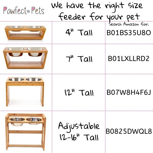 Adjustable Height Elevated Dog Bowls for Large Dogs by Pawfect Pets 12