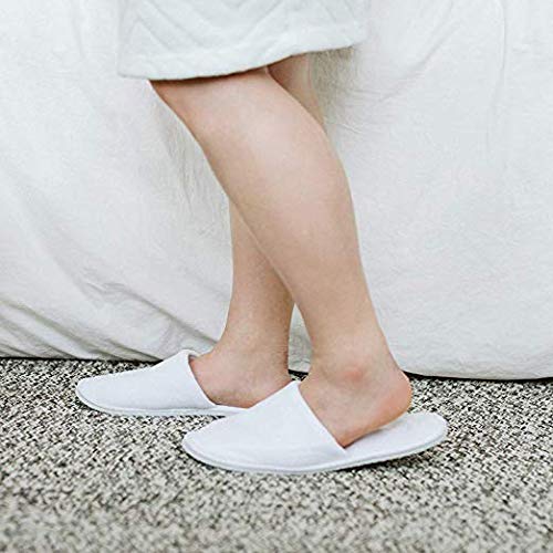 Rocutus 12 Pair Disposable Slippers,Disposable Slippers Bulk Guest Slippers,Fit Up to US Men