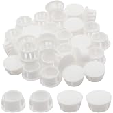 Zorfeter White Hole Plugs, 16mm (5/8 inch), 30 Pcs | Flush Type Panel, Plastic, Furniture Fencing Post Pipe Insert End Caps