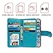 iPhone 6/6s Plus Case, xhorizon TM Premium Leather Folio Case [Wallet Function] [Magnetic Detachable] Fashion Wristlet Lanyard Hand Strap Purse Soft Flip Book Style Multiple Card Slots Cash Compartment Pocket with Magnetic Closure Case Cover Skin ZA5 for iPhone 6/6s Plus (5.5'')- Blue