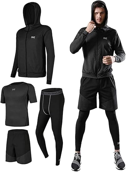 Amazon Co Jp メンズ コンプレッションウェア セット トレーニングウェア 2点セット 3点セット 4点セット 5点セット春夏秋冬 ファッション