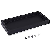 Silicone Bathroom Vanity Tray Dish Soap Holder Sink Organizer, Black | Small, Thickened Silicone, Easy to Clean, Waterproof, Non-Slip, for Countertop, Kitchen, Bedroom, Dresser