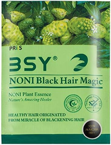 BSY Noni black hair magic shampoo | Noni hair colour | Noni hair dye | Hair dye | Hair dye shampoo | shampoo based hair color | 10 Mins hair color | Ammonia-free hair color | shampoo | (20mlX2)