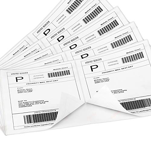 Methdic Half Sheet Shipping Labels 8 1/2 x 5 1/2 Self Adhesive for Laser & Inkjet Printers (8.5 x 5.5in - 150Sheets)