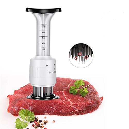 Meat Injector - 304 Stainless Steel Kitchen Tool 2 in 1 Meat