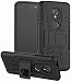 Yiakeng Moto G6 Play Case,Moto E5 5.7" Tracfone(XT1920DL), Moto G6 Forge case, Dual Layer Shockproof Wallet Slim Protective with Kickstand Phone Case Cover (Black)