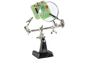 Weller WLACCHHB-02 Helping Hand with Magnifying Glass and 2 Alligator Clamps, plastik, Silver, One Size