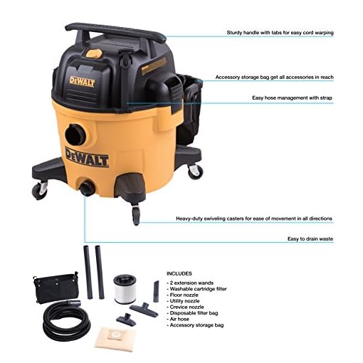 DeWALT DXV09P 9 gallon Poly Wet/Dry Vac, Yellow vacuumcleanerciti
