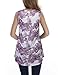 Messic Sleeveless Tunic Blouse, Women's Scoop Neck Floral Print A Line Loose Knit Flowy Tank Tops(X-Large,Violet)