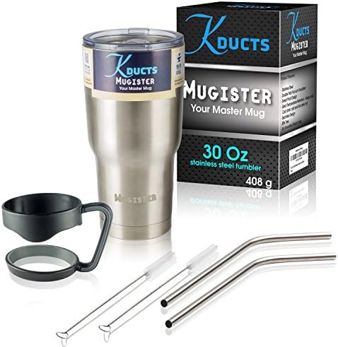 Mugister Travel Mug 30oz Stainless Steel Tumbler - Double Wall Vacuum Insulated, BPA Free Tumbler With Splash Proof Lid For Cold &amp; Hot Drinks Including a Bonus Grip Handle