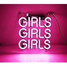 KUKUU Beer Neon Sign Pink Girls 12" x 9.8" for Home Bedroom Pub Hotel Beach Recreational Game Room Decor