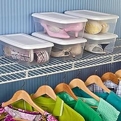 STERILITE 6-Quart Storage Bin Shoe Box - Clear