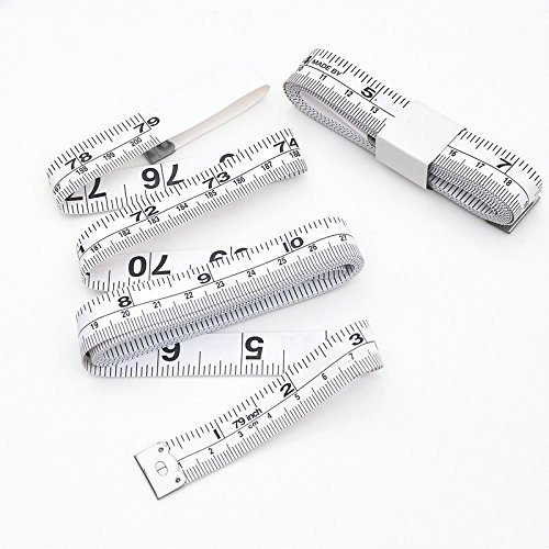 Giveet 2 Pack Soft Tape Measure, 60 inch 150 cm Double-scale Weight Loss Body Measurement Sewing Tailor Cloth Ruler (White)