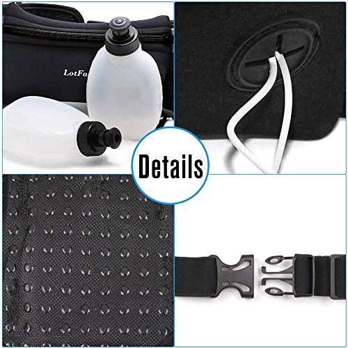 LotFancy Buiktas, loopgordel met drinkfles (BPA-vrij), comfortabel en ademend, voor marathon, joggen, fietsen, kamperen… - Image 4