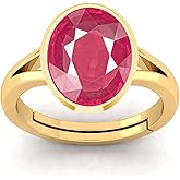 LMDPRAJAPATIS Natural Certified Burmes Ruby 22k Gold plated ring for Men Or Women's Unheated gemstone