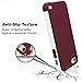 Cafeleo Case for iPhone SE, Premium Shock-Absorbing Soft and Hard Silicone Cases Durable Bumper Dual-Layer Cover, Soft Anti-Scratch Finish Work for iPhone 5 5S - Winered