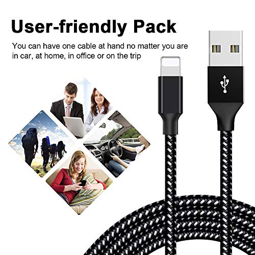 image for Lightning Cable,iPhone Charger Cables, WZS 4Pack 3FT 6FT 6FT 10FT to U